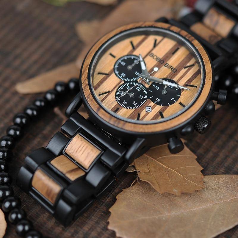 Brehn | Holz Herren Uhr Militär Chronograph