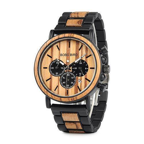 Brehn | Holz Herren Uhr Militär Chronograph