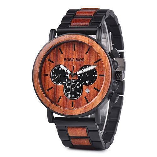 Brehn | Holz Herren Uhr Militär Chronograph