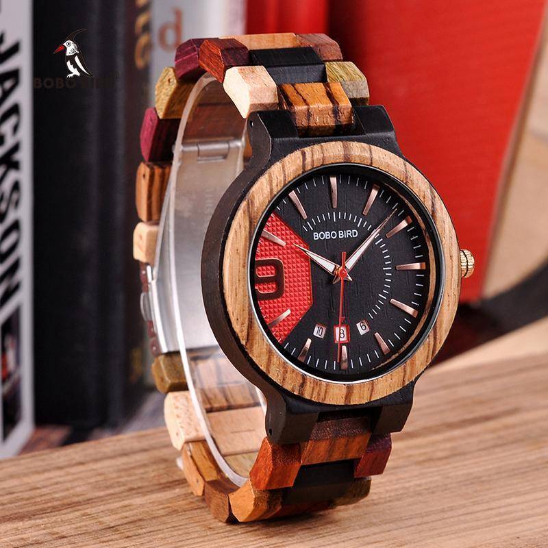 Brehn | Holz Herren Uhr Herren Datumsanzeige in Holz Geschenkbox