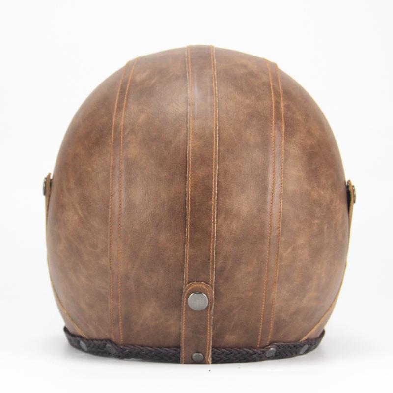Brehn | Retro Vintage Motorradhelm Offenes Gesicht Mit Brillenmaske
