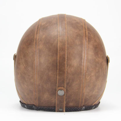 Brehn | Retro Vintage Motorradhelm Offenes Gesicht Mit Brillenmaske