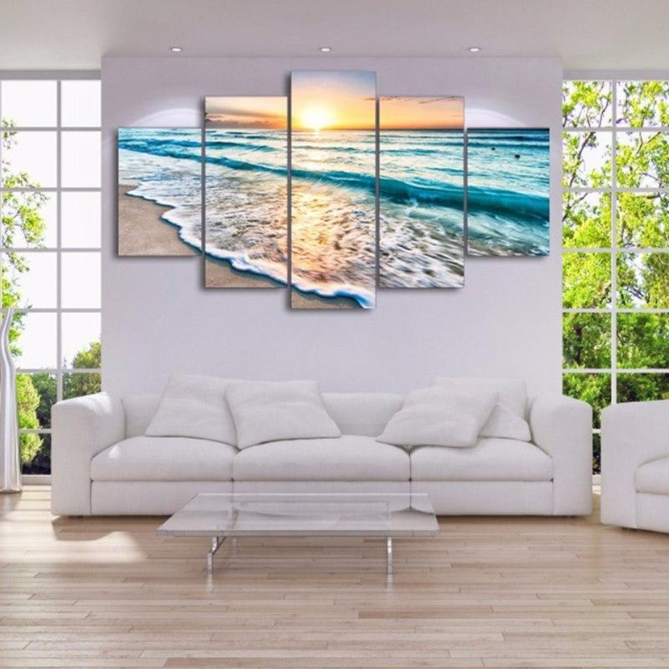 Sonnenuntergang am Strand – Leinwandbild