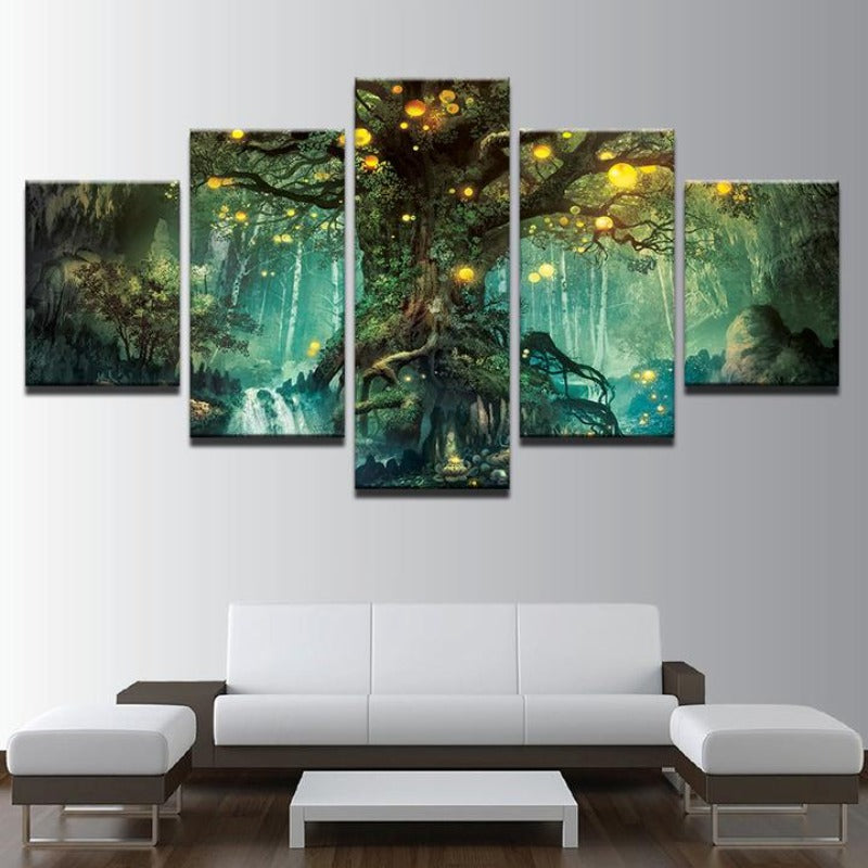 Verzauberter Baum - Leinwand Wandkunstdruck