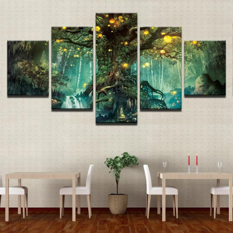 Verzauberter Baum - Leinwand Wandkunstdruck