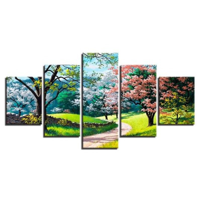 Blumenbaum Frühling - Leinwand Wandkunst Gemälde