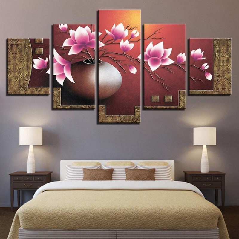 Magnolienblumen - Leinwand Wandkunstgemälde