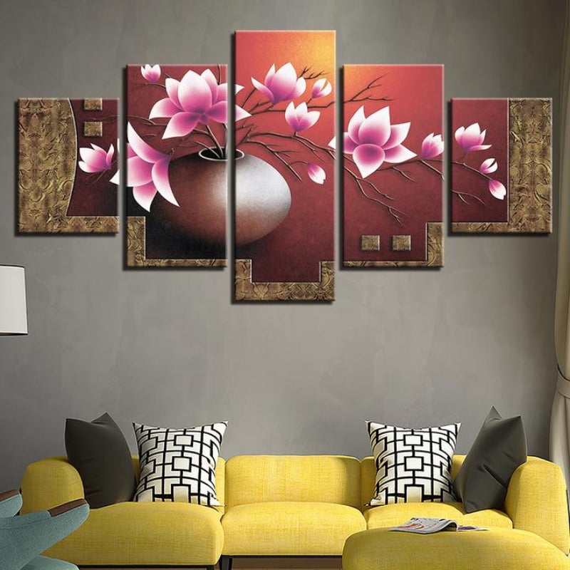 Magnolienblumen - Leinwand Wandkunstgemälde