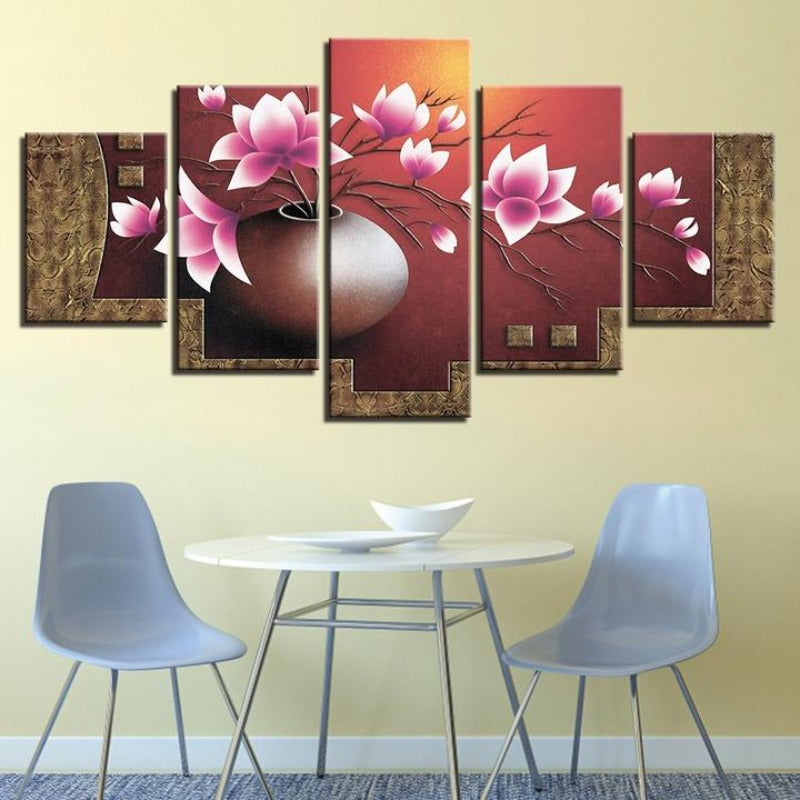 Magnolienblumen - Leinwand Wandkunstgemälde