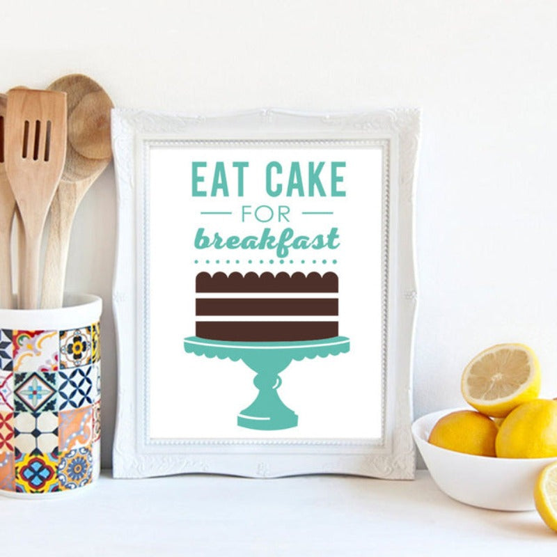 Cake For Breakfast - Leinwand Wandkunst Gemälde