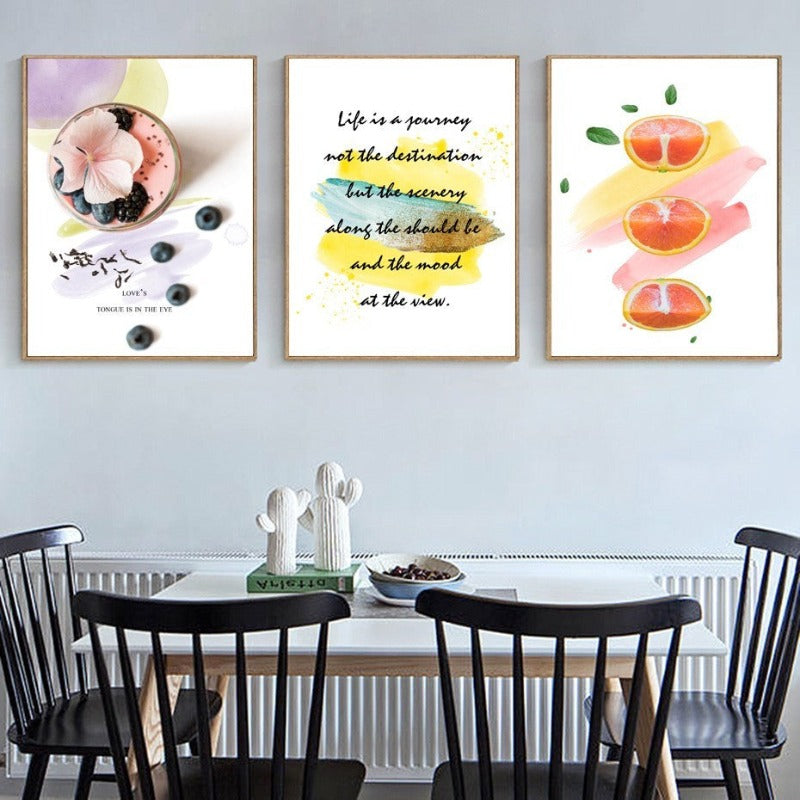 Inspirierende Lebenszitate Früchtetee - Leinwand Wandkunst Malerei