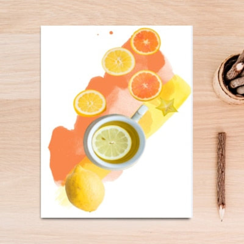 Inspirierende Lebenszitate Früchtetee - Leinwand Wandkunst Malerei