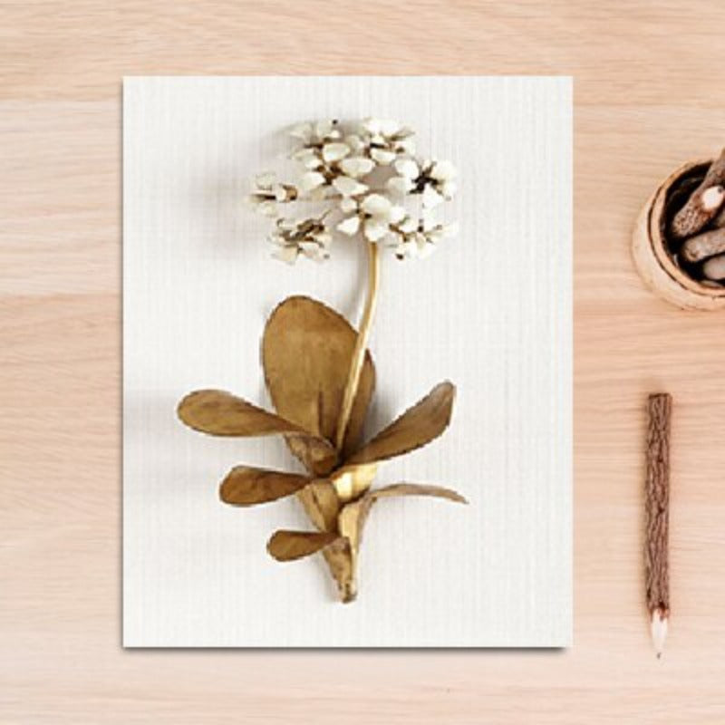 Modernes nordisches Blatt- und Blumenposter – Leinwandbild