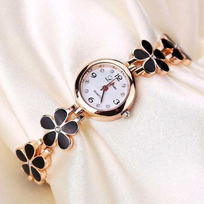 Brehn | Exklusive Blumenband Zarte Frauen Geschenk Uhr