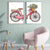 Modernes romantisches Fahrradblumen-Leinwandbild