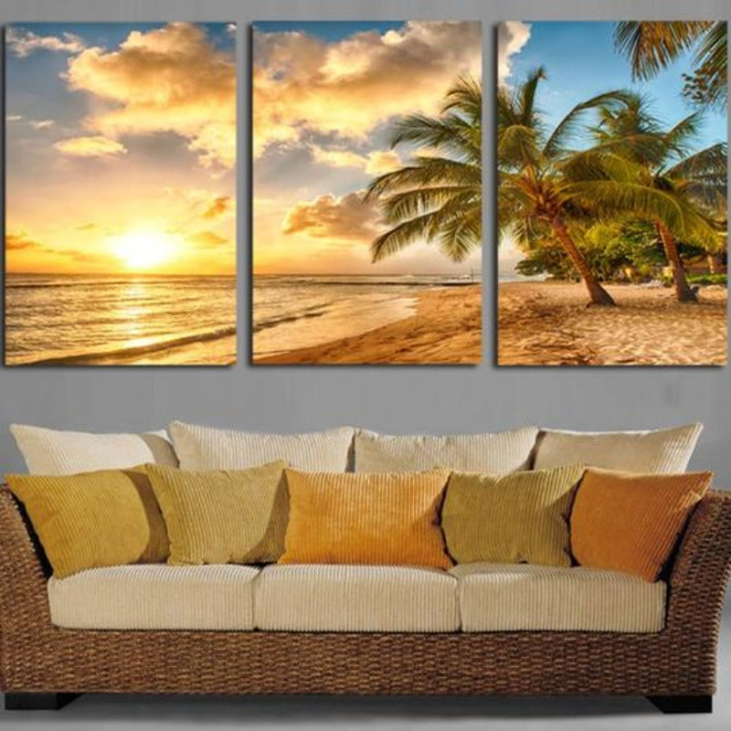 Sonnenuntergang am Strand – Leinwandbild
