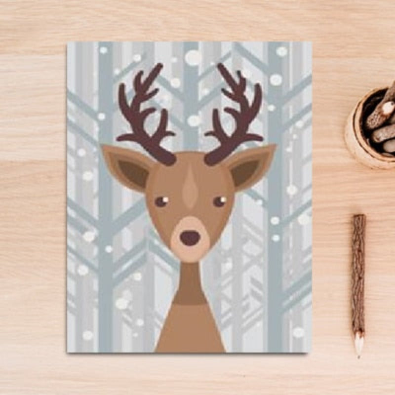 Waldtiere: Fuchs und Hirsch – Leinwandbild