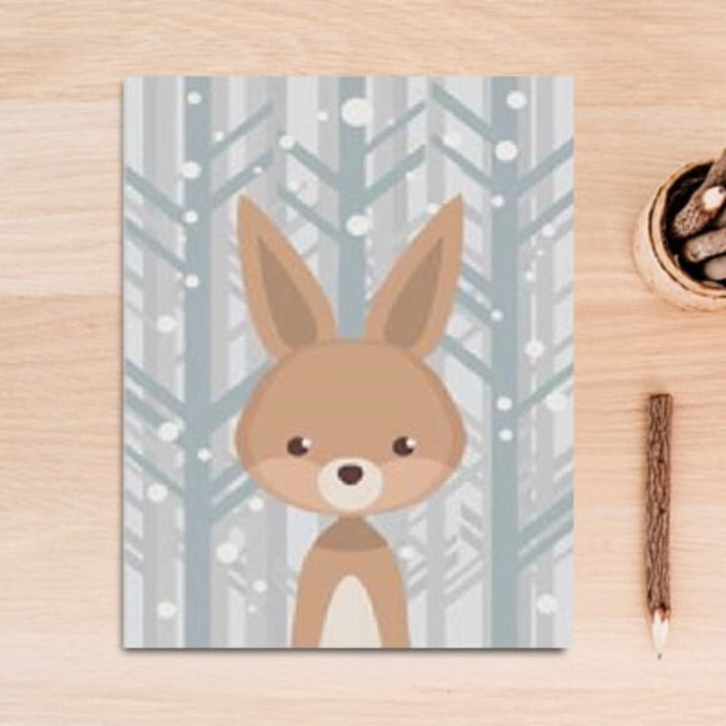 Waldtiere: Fuchs und Hirsch – Leinwandbild