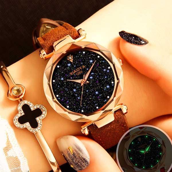 Brehn | Leuchtender Sternenhimmel Mehrfarben Freizeit Designer Uhr