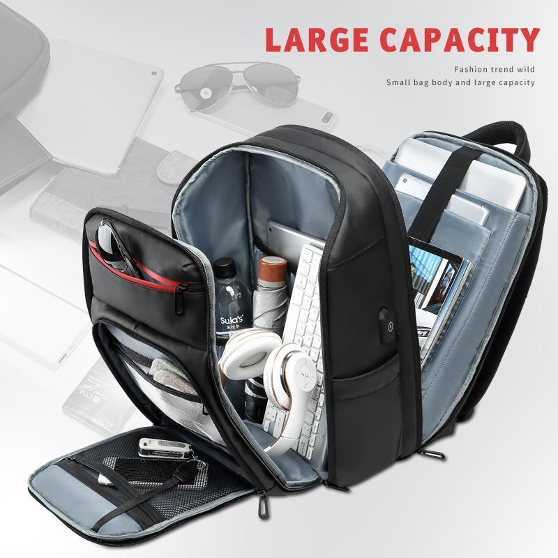 Brehn | 15,6 Zoll Laptop Reise Rucksack Wasserabweisend Funktionaler Rucksack Mit USB-Ladeanschluss