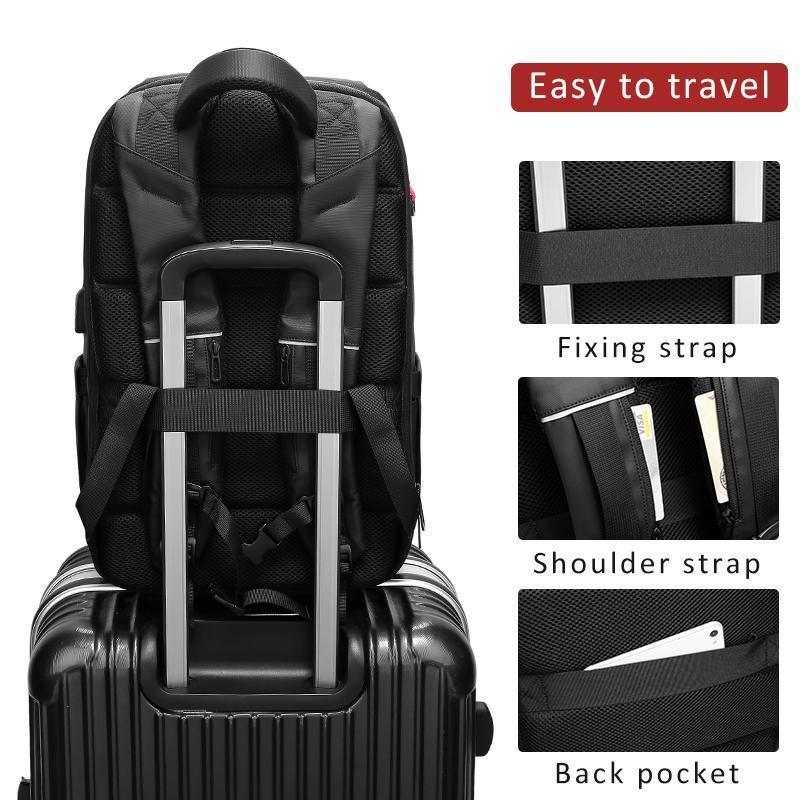 Brehn | 15,6 Zoll Laptop Reise Rucksack Wasserabweisend Funktionaler Rucksack Mit USB-Ladeanschluss