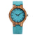 Brehn | Damen Bambus Holz Uhr - Armbanduhr Türkis