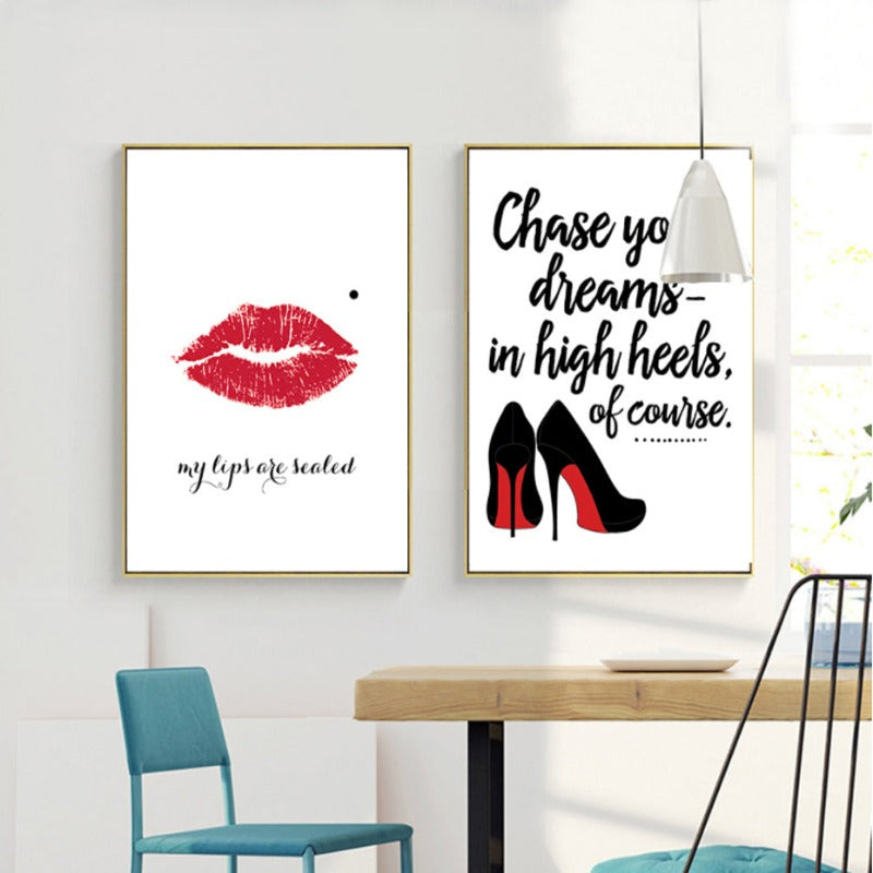 Dream In Heels - Leinwand Wandbild Malerei