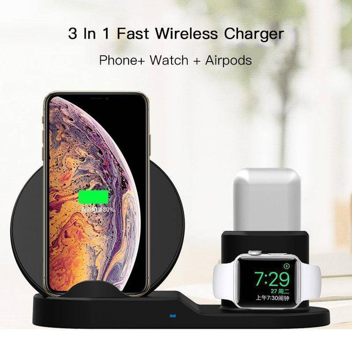 Brehn | Schnelles Ladegerät Drahtloser Charger Für iPhone 3 In 1 Dockingstation Für Apple Watch Series 1 2 3 Airpods