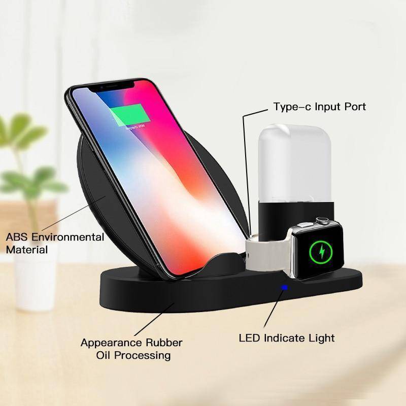 Brehn | Schnelles Ladegerät Drahtloser Charger Für iPhone 3 In 1 Dockingstation Für Apple Watch Series 1 2 3 Airpods