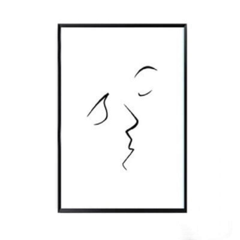 Fashion Frauen Abstrakt Kuss Poster Voyeur - Leinwand Wandkunst Malerei