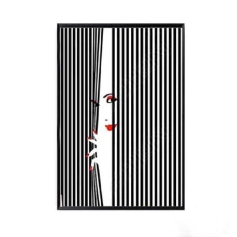 Fashion Frauen Abstrakt Kuss Poster Voyeur - Leinwand Wandkunst Malerei