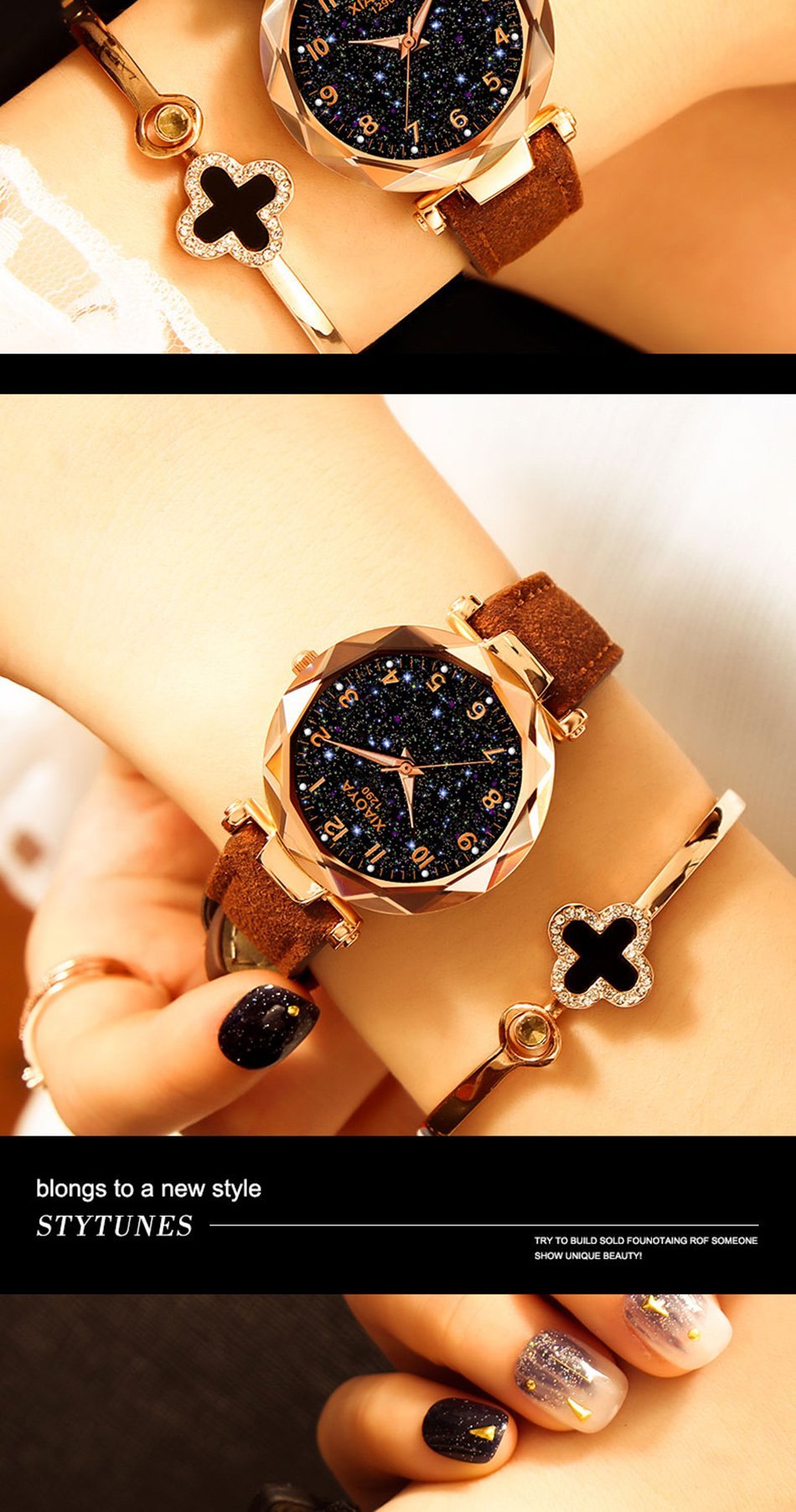 Brehn | Mehrere Farben Galaxy Star Designer Damen Armbanduhr