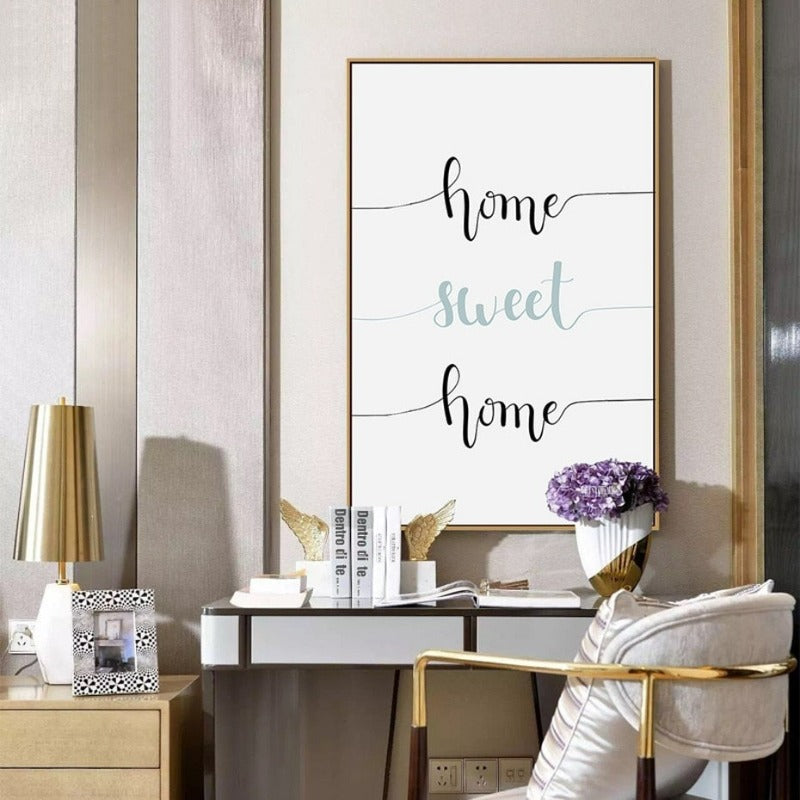 Nordisches „Home Sweet Home“-Löwenzahnposter – Leinwandbild