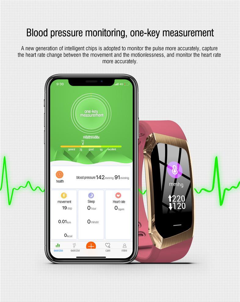 Brehn | Fitband Smartwatch wasserdicht Blutdruck Sauerstoff Herzfrequenzmonitor Sportarmband