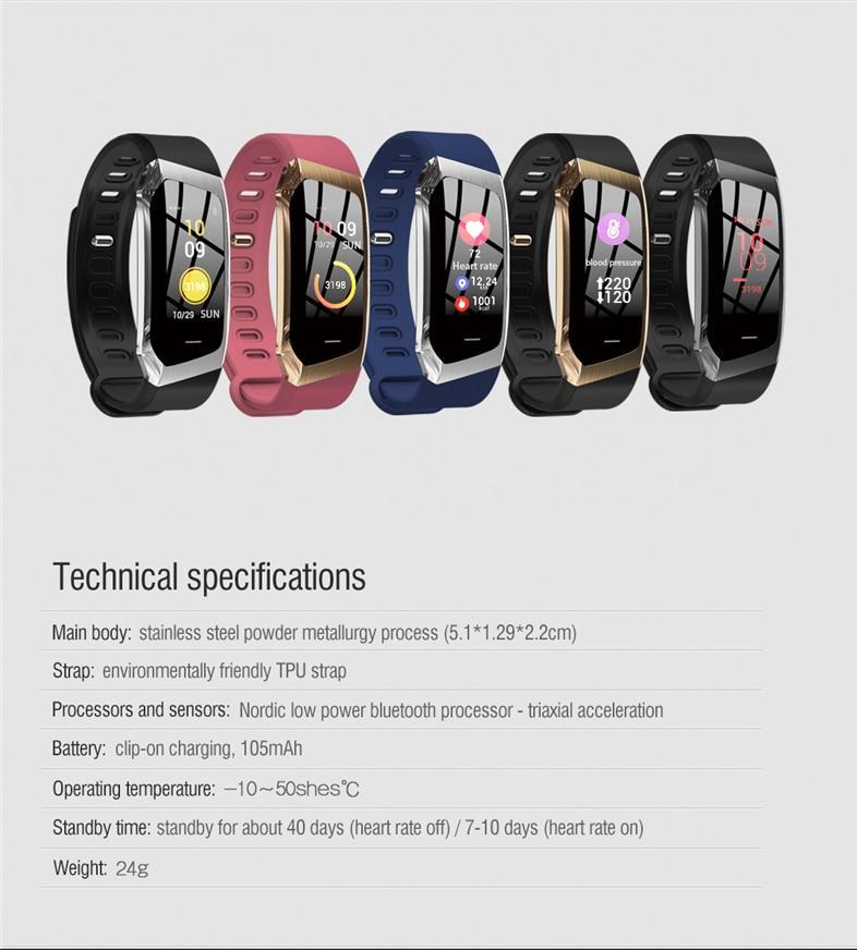 Brehn | Fitband Smartwatch wasserdicht Blutdruck Sauerstoff Herzfrequenzmonitor Sportarmband