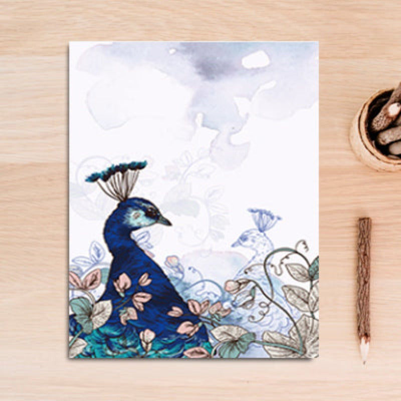 Schöner Pfau Tiere Blumen Poster - Leinwand Wandkunst Gemälde