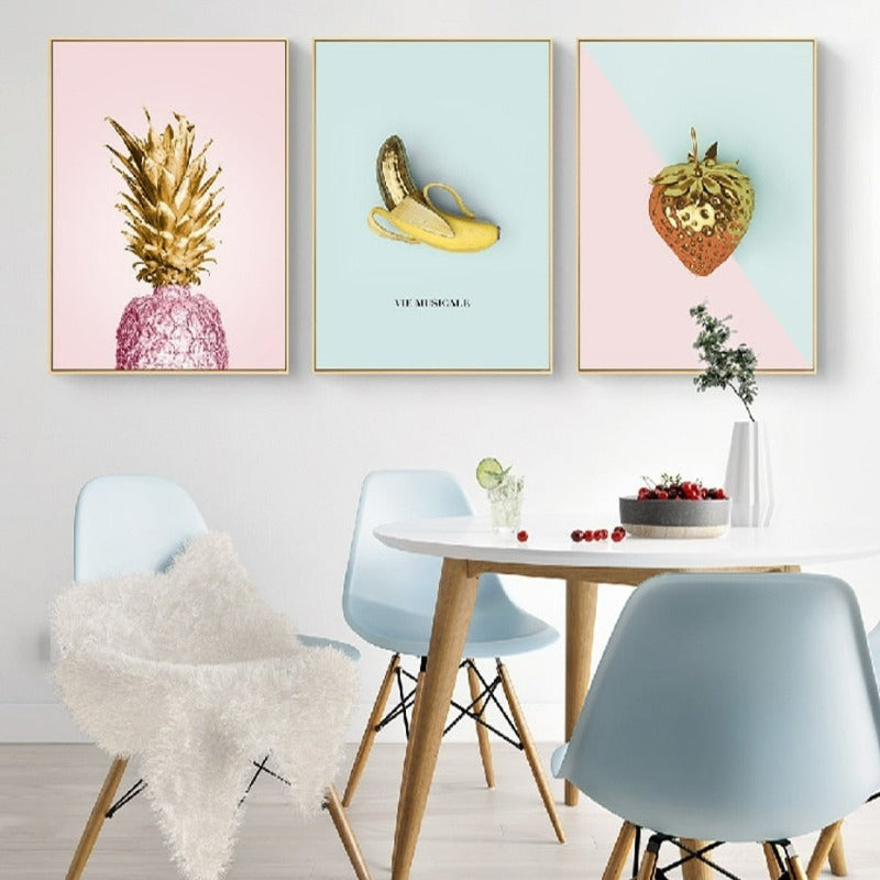 Nordische Bananen-Ananas - Leinwandbild