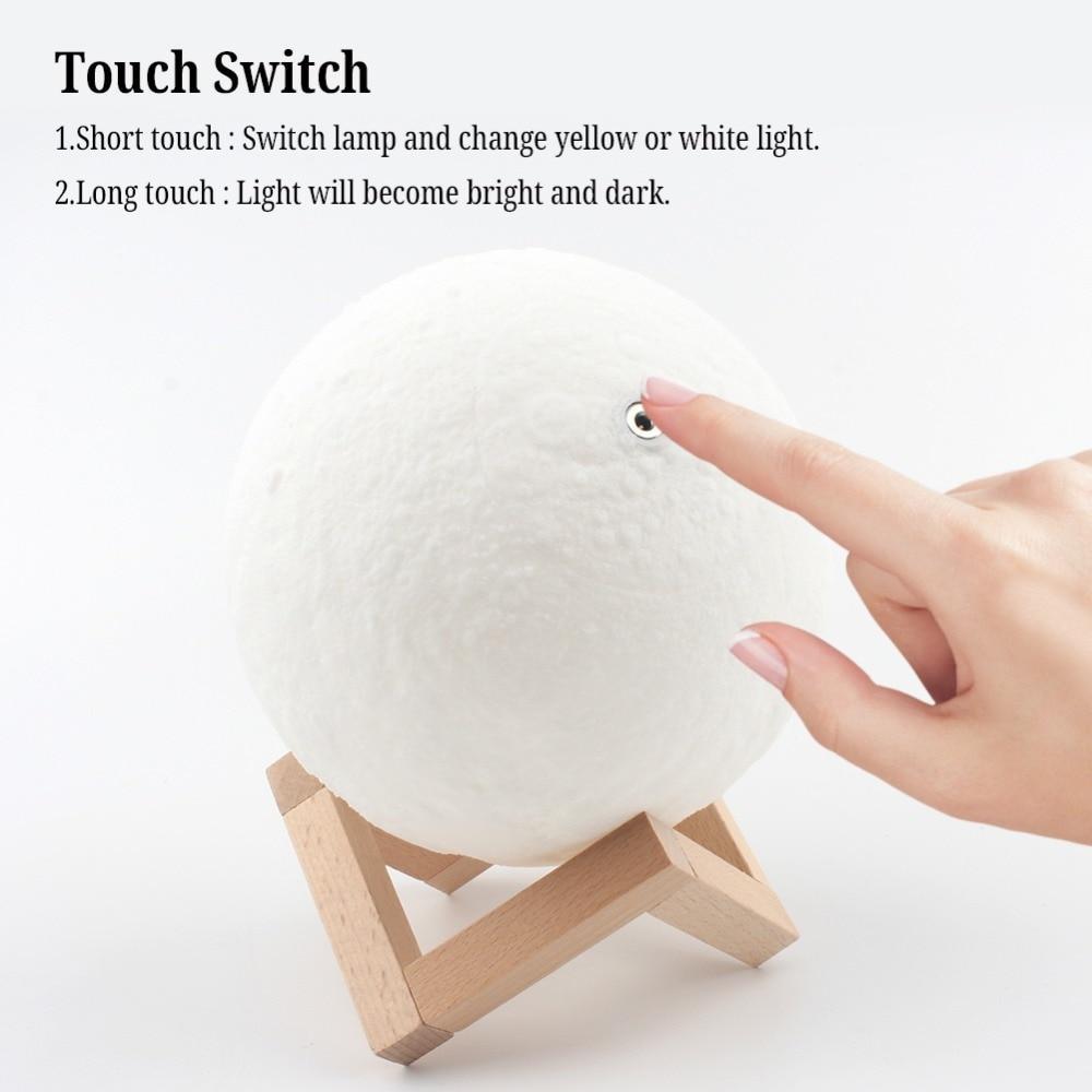 Brehn | Wiederaufladbare drahtlose Dual-Farben-Mondvollmond-Nacht-LED-Lampe
