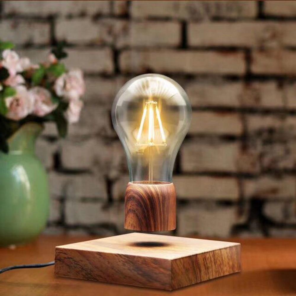 Brehn | Original Magnetisch Schwebende Schreibtischlampe mit Holzsockel