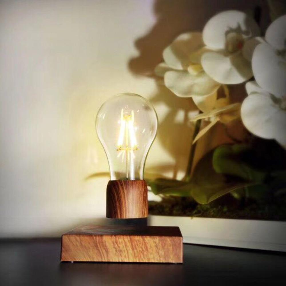 Brehn | Original Magnetisch Schwebende Schreibtischlampe mit Holzsockel