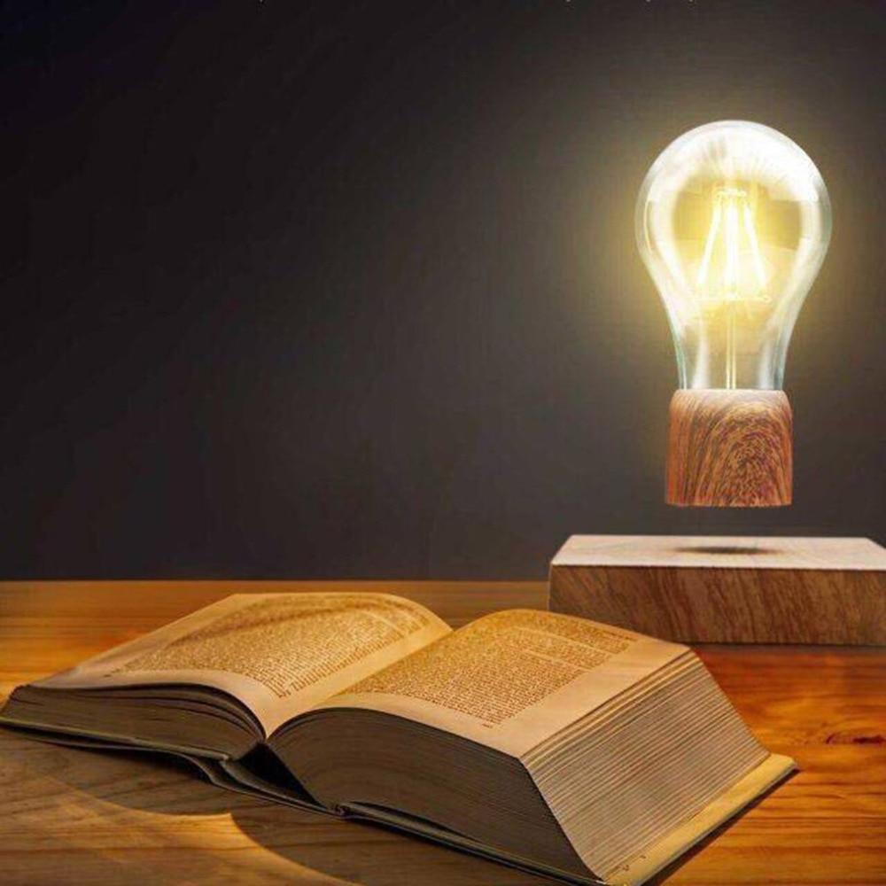 Brehn | Original Magnetisch Schwebende Schreibtischlampe mit Holzsockel