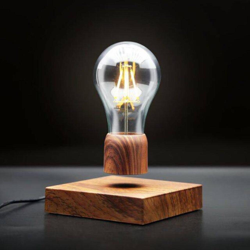Brehn | Original Magnetisch Schwebende Schreibtischlampe mit Holzsockel