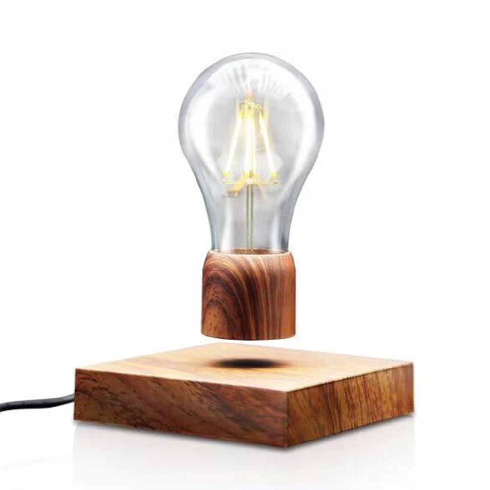 Brehn | Original Magnetisch Schwebende Schreibtischlampe mit Holzsockel
