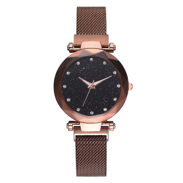Brehn | Modische Einzigartige Netz Magnet Schnalle Exotische Sternen Diamant Designer Luxus Damen Uhr