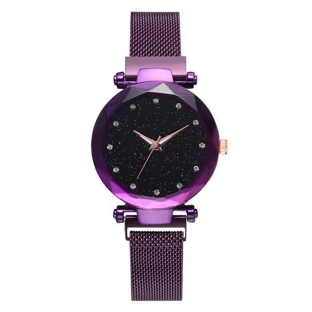 Brehn | Modische Einzigartige Netz Magnet Schnalle Exotische Sternen Diamant Designer Luxus Damen Uhr