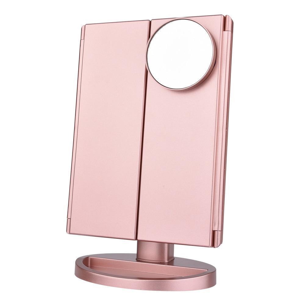 Brehn | 22 LED beleuchteter Schminkspiegel - Desktop-Touchscreen-Make-Up-Spiegel