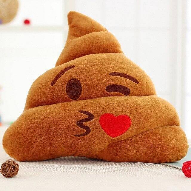 Poop Face Emoji Kissen
