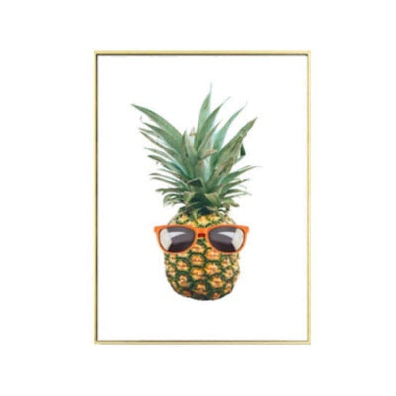 Frische Ananas Musik - Leinwand Wandkunst Gemälde
