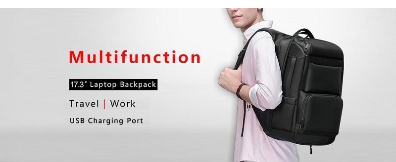 Brehn | 15,6 Zoll Laptop Reise Rucksack Wasserabweisend Funktionaler Rucksack Mit USB-Ladeanschluss