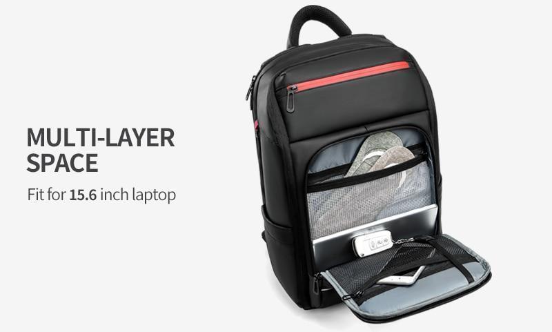 Brehn | 15,6 Zoll Laptop Reise Rucksack Wasserabweisend Funktionaler Rucksack Mit USB-Ladeanschluss